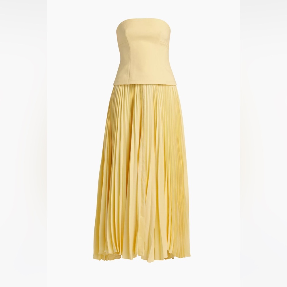 Acler Brayswick Strapless Yellow Maxi Dress